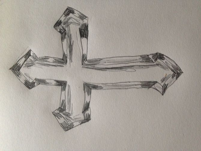 670x503 How To Draw A Cross 12 Steps (With Pictures)
