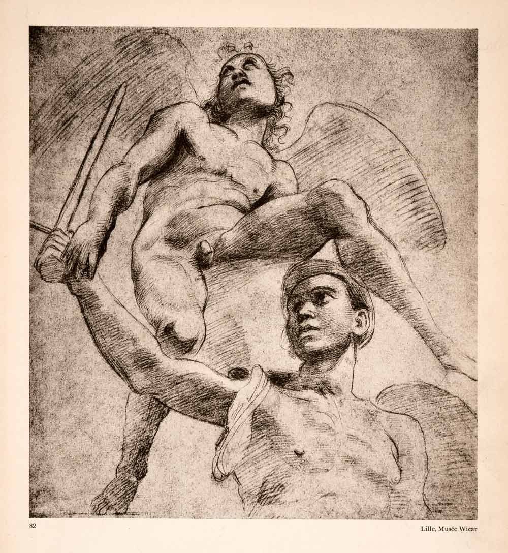 1000x1088 1945 Photogravure Nude Figure Drawing Study Raphael Renaissance