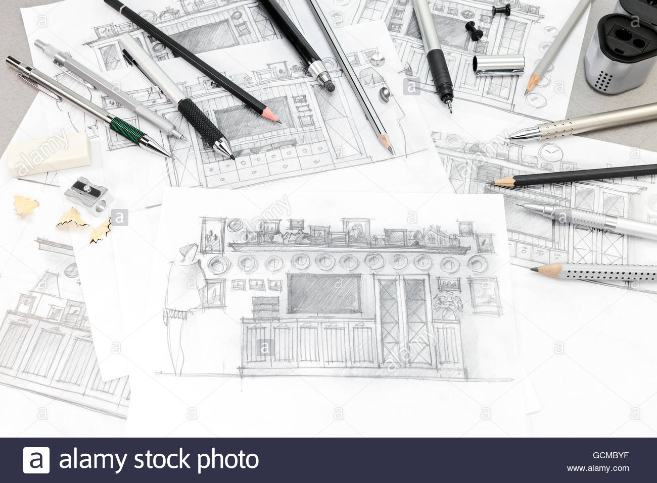 1300x957 Concept Of Home Renovation With Interior Sketches And Drawing