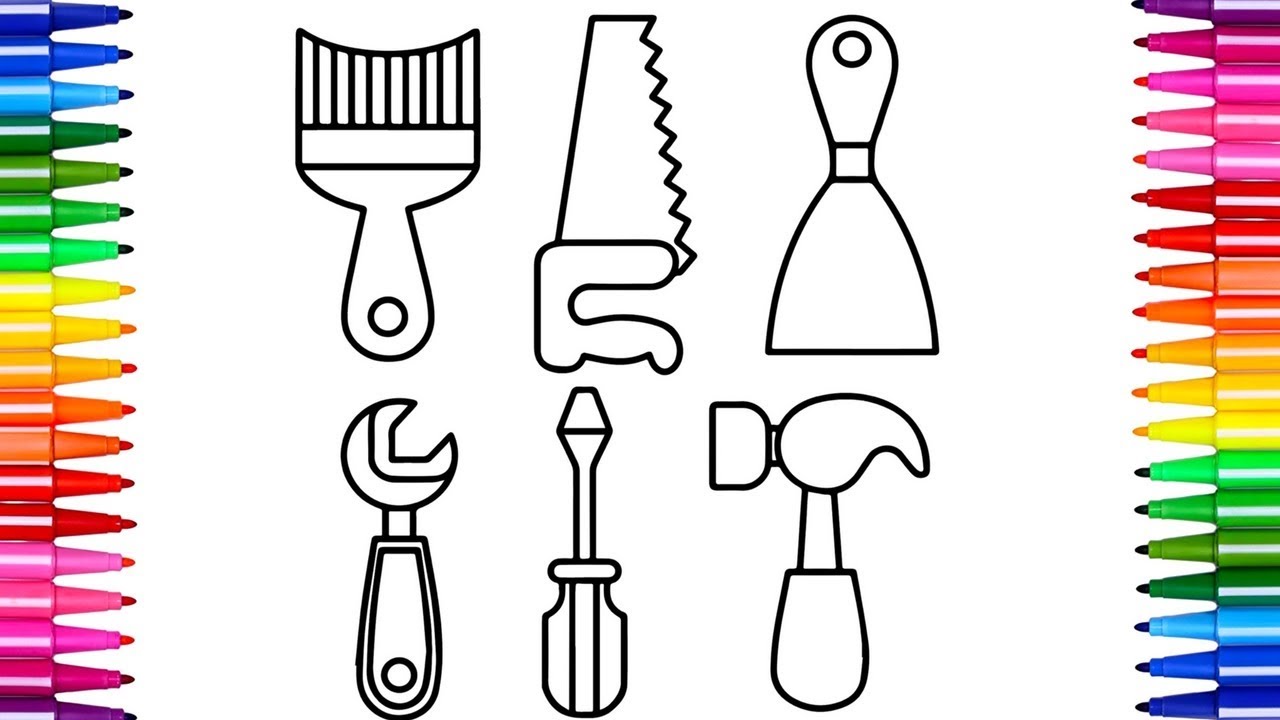 1280x720 Coloring Repair Tools Learn The Colors Drawing Pages Learn