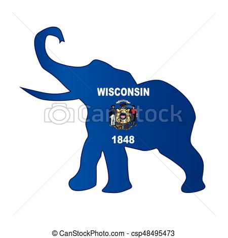 450x470 The Wisconsin Republican Elephant Flag Over A White Vectors