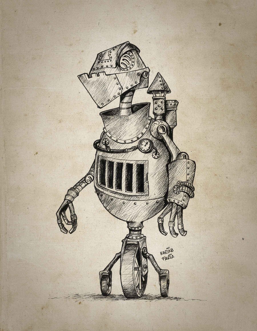 900x1159 Retro Robot By Karinafaria