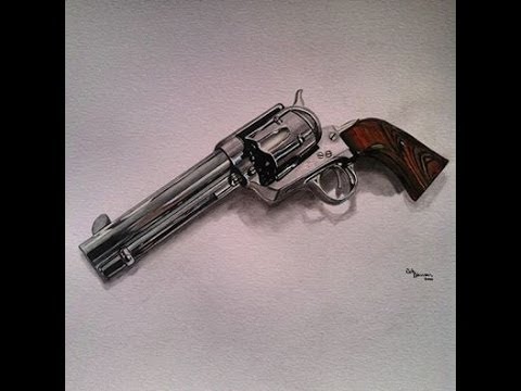 480x360 Drawing A Colt 45 Single Action Revolver Time Lapse