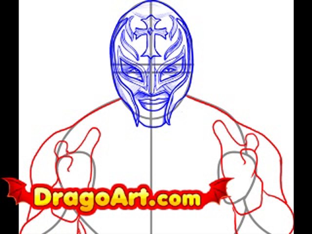 640x480 How To Draw Rey Mysterio, Step By Step