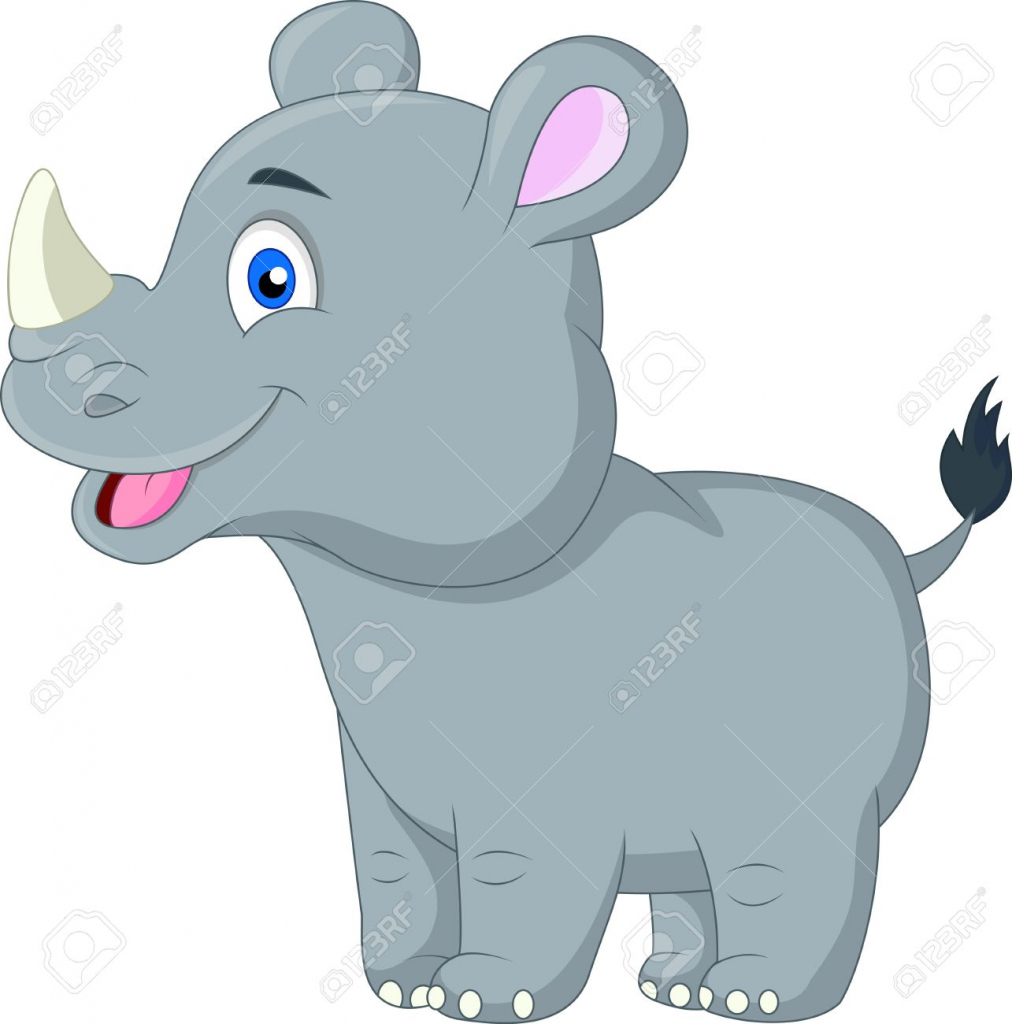 1012x1024 Cartoon Drawings Rhinos Cute Baby Rhino Cartoon Royalty Free