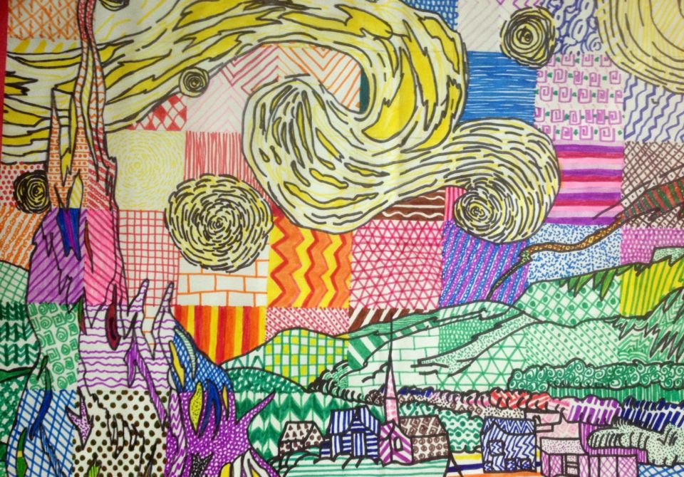 960x670 Van Gogh 7th Grade Observational Grid Pattern Variety Rhythm