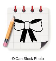 180x195 Ribbon Bow Doodle Drawing Eps Vector