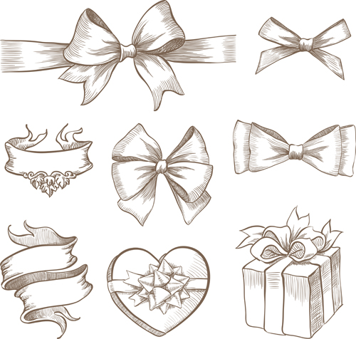 500x476 Draw Christmas Ribbon Drawing Merry Christmas Amp Happy New Year Arts