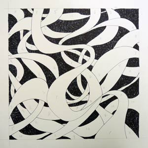 300x300 Ribbon Design. Cross Hatching Technique. Art Lesson.