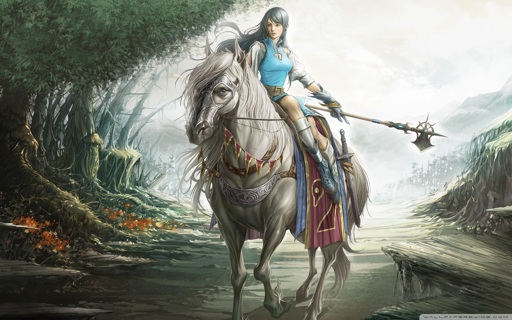 1680x1050 Horse Riding Drawing 4k Hd Desktop Wallpaper