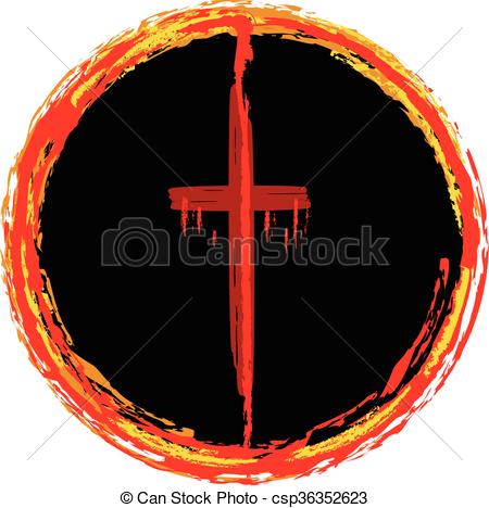 450x468 Cross Ring Of Fire. Cross In A Circle Of Fire, Symbolizing