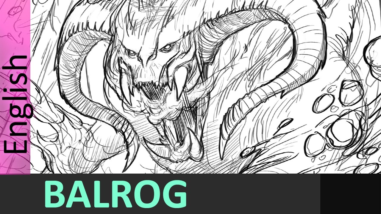 1280x720 Drawing The Balrog From Lord Of The Rings , Jesus Conde