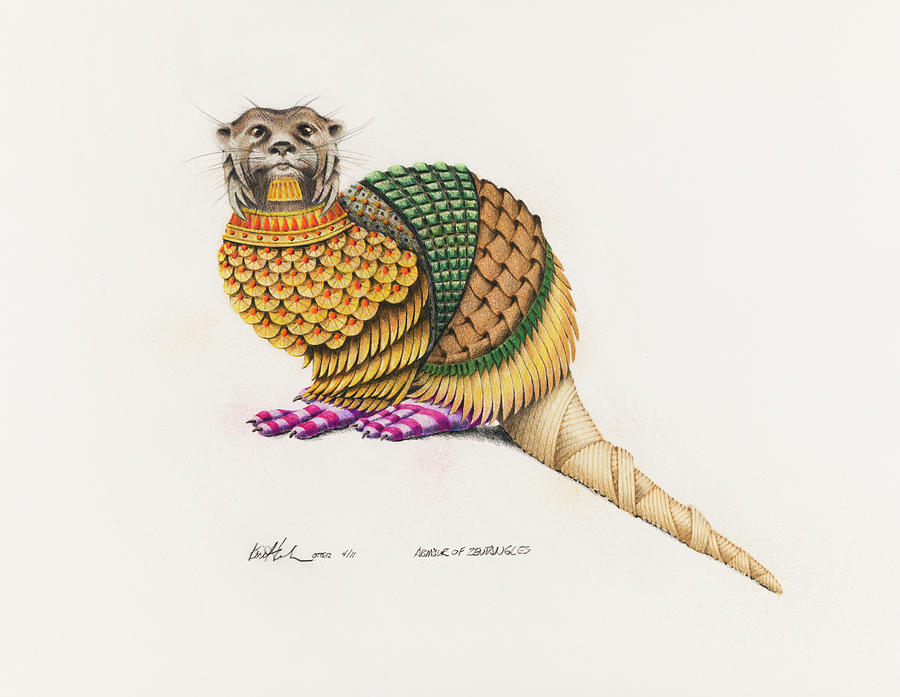 900x697 River Otter Drawing