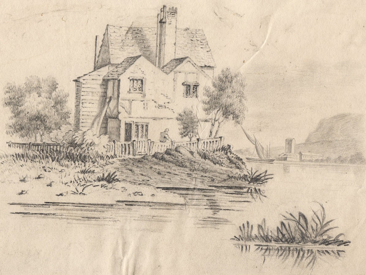 1197x900 19th Century Pencil Drawing