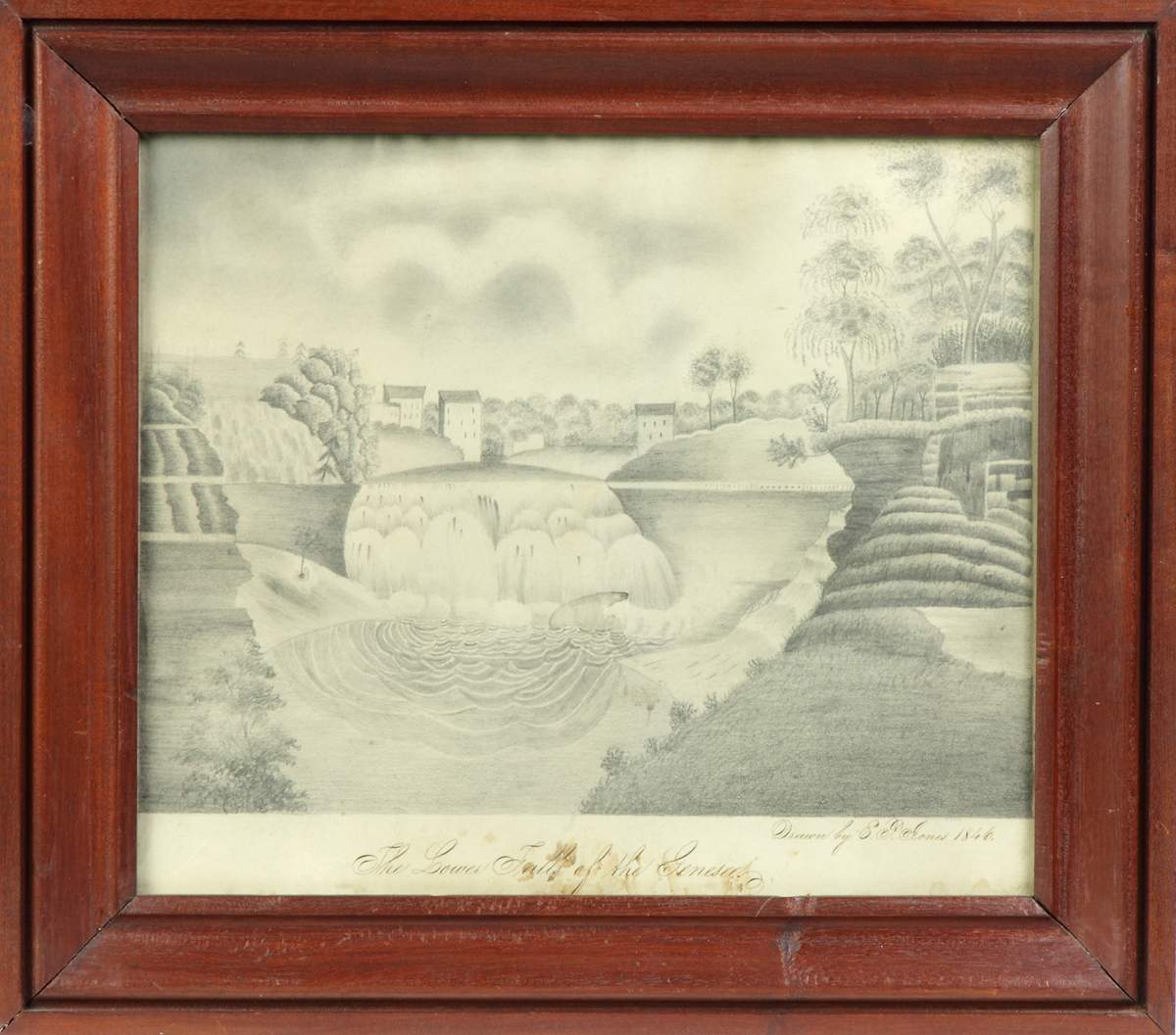 1200x1057 E.p. Jones Lower Falls Genesee River Pencil Drawing Cottone