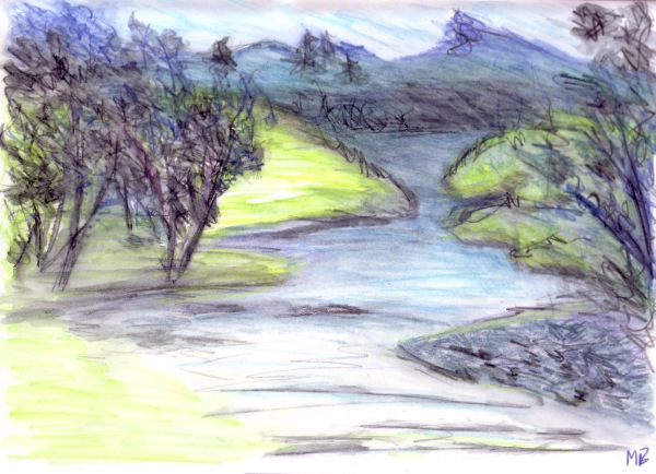 600x434 River In The Rain. White Moss, Ambleside, Cumbria By Artist Martin