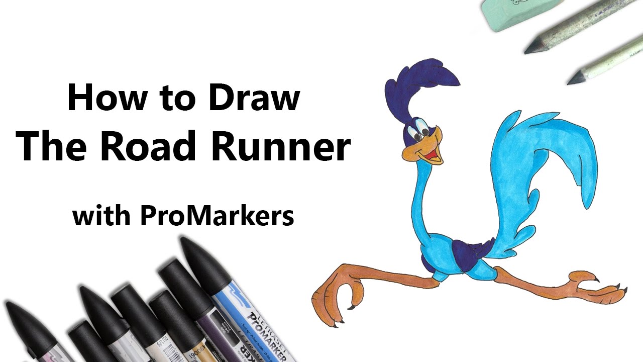 1280x720 How To Draw And Color The Road Runner With Promarkers [Speed