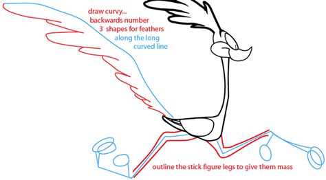 474x262 How To Draw Road Runner From Looney Tunes With Easy Step By Step