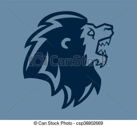 450x413 Roaring Lion Head Line Art. Vector Illustration Of Lion Head
