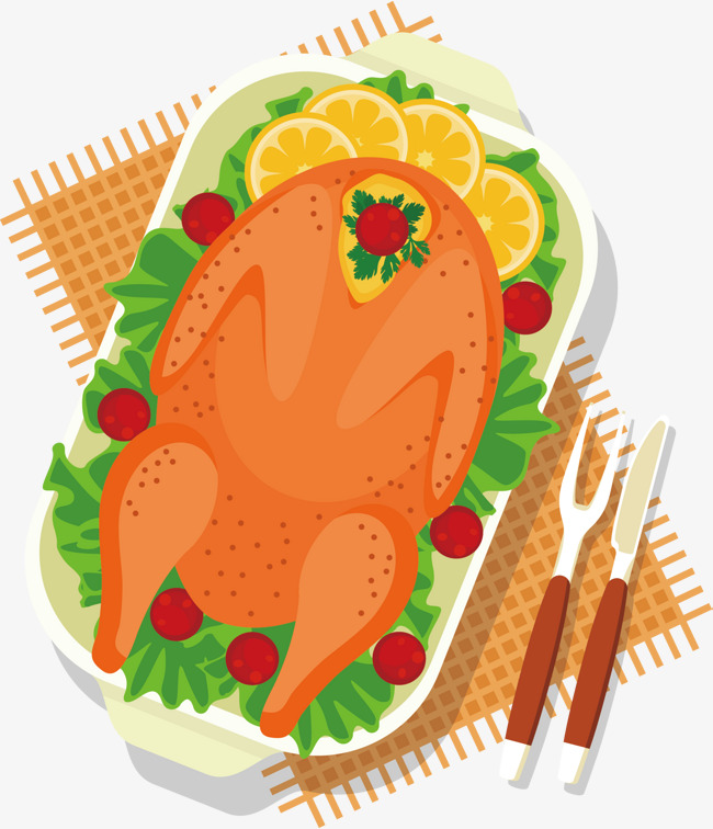 650x756 Roast Chicken Vector, Roast Chicken Cartoon Food, Cartoon Hand