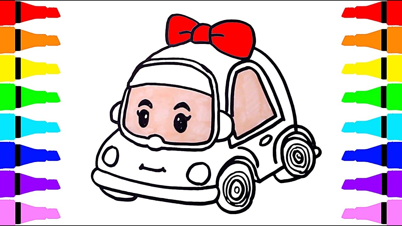 1280x720 How To Draw Robocar Poli Amp Mini Amp Roi, Rani Coloring For Kids