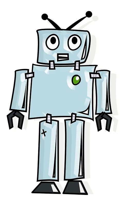 485x800 Robot, Cartoon, Tin Man, Robotics, Toon, Line Drawing, 1950s