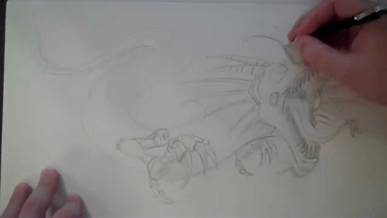 1280x720 Robot Dragon Time Lapse Drawing Misterelements