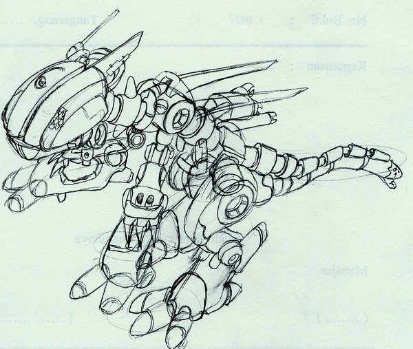 600x507 Robot Dragon Schets Minecraft Blog