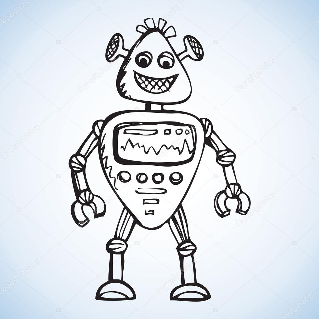 1024x1024 Robot. Vector Drawing Stock Vector Marinka