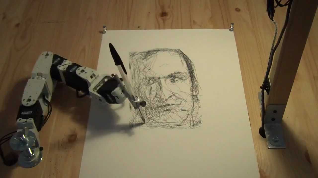 1280x720 Paul The Robot Drawing Patrick