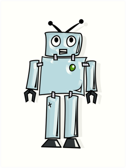 413x549 Robot, Cartoon, Tin Man, Robotics, Toon, Line Drawing, 1950s Art