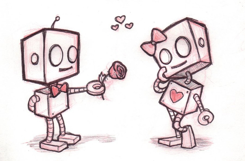 500x329 I Love This Drawing Of Robot Love. Art Robot