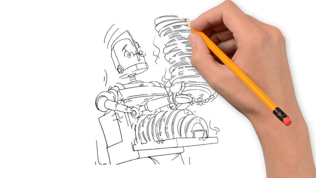 1280x720 Pencil Drawings Of Robots Drawing The Drawing Robot Drawing