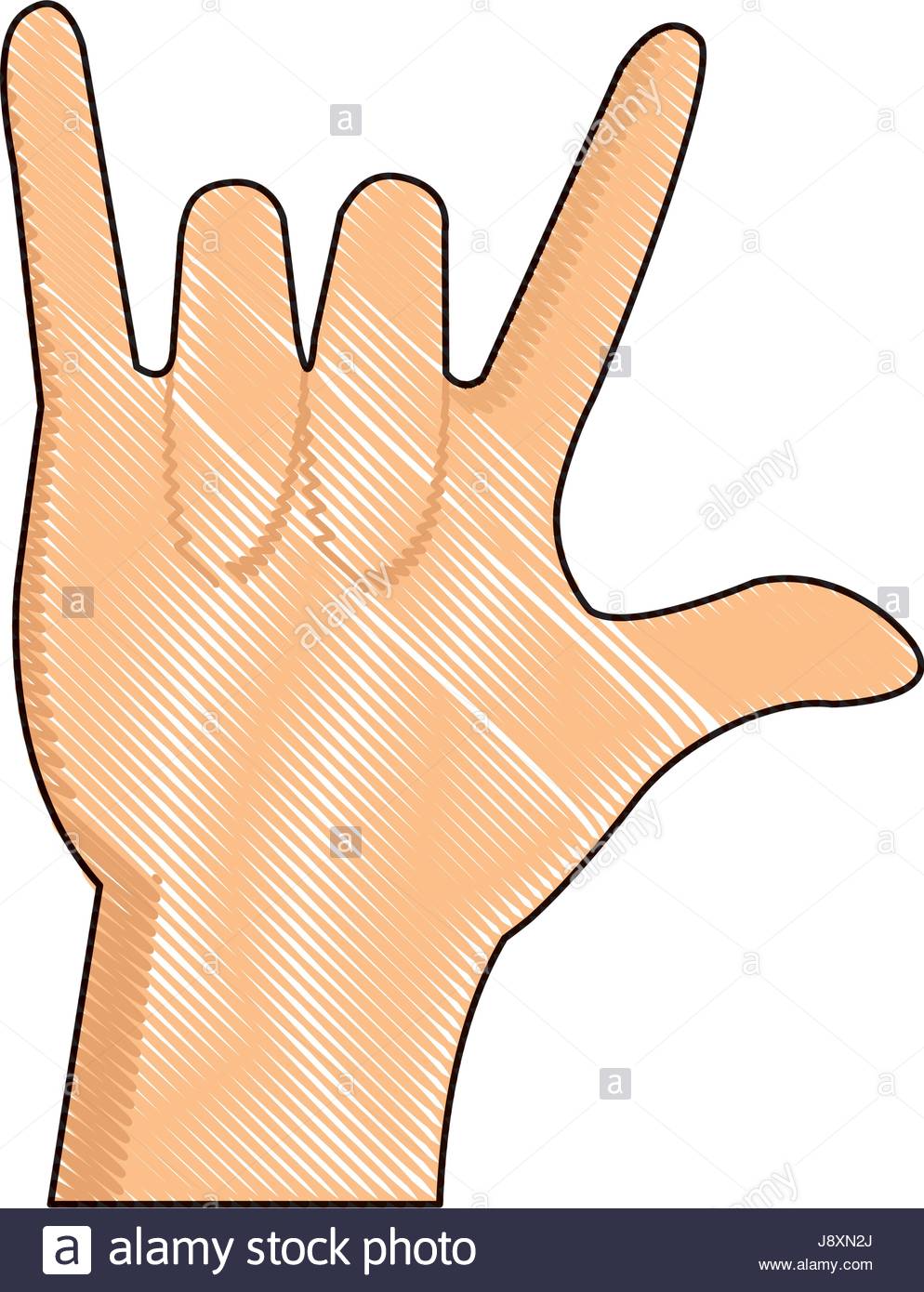 994x1390 Drawing Hand Man Rock N Roll Gesture Music Icon Stock Vector Art