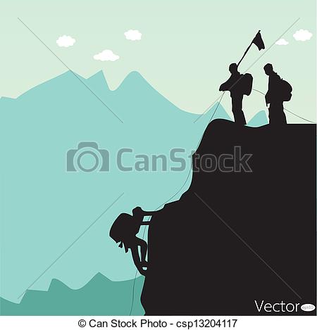 450x469 Vector Black Silhouette Of A Rock Climber Vector Clip Art