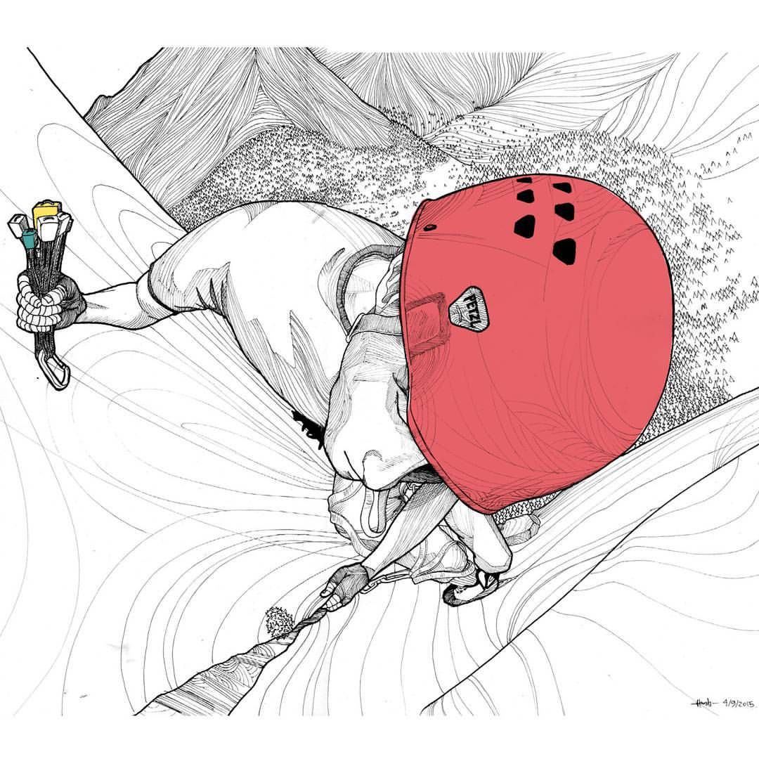 1080x1080 Rock Climbing Drawing
