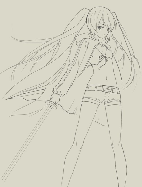 600x789 How To Draw Black Rock Shooter