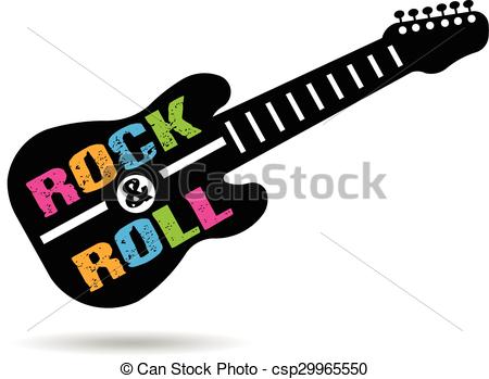 450x349 Rock And Roll Guitar Logo Clipart Vector