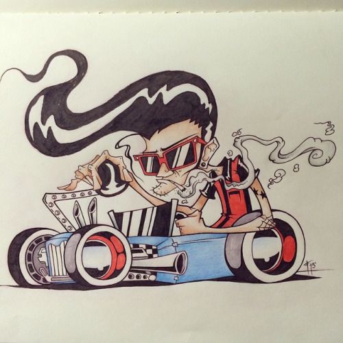 500x500 Rockabilly Rat Rod Cartoon. I Had Fun With This. I Miss This. Will