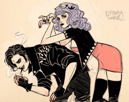500x396 Rockabilly Couple Drawing