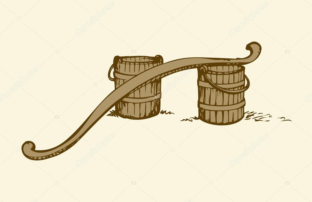 1023x661 Rocker And Buckets. Vector Drawing Stock Vector Marinka