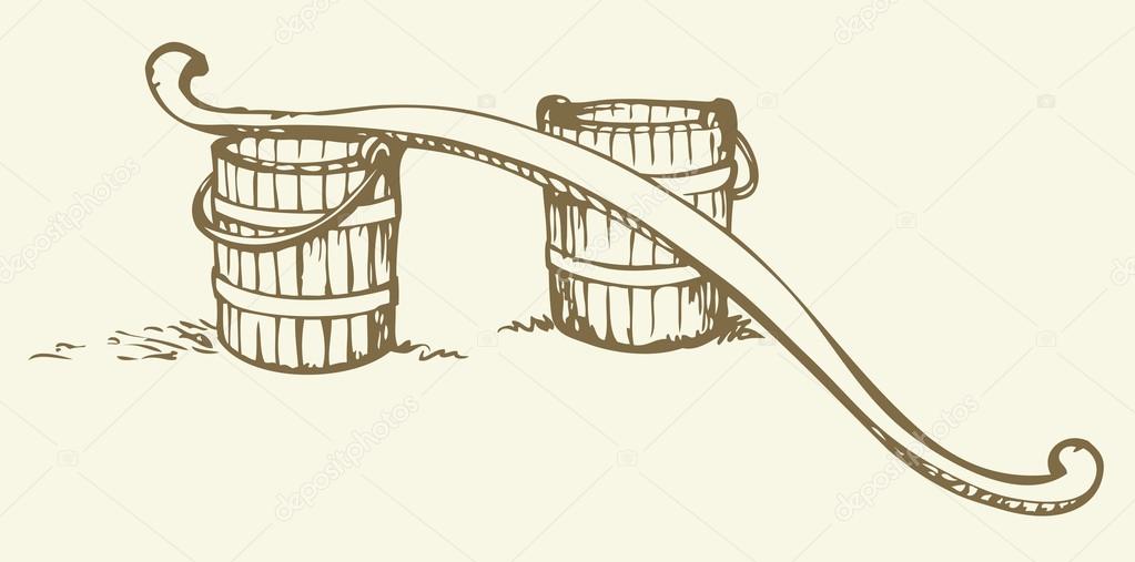 1023x507 Rocker And Buckets. Vector Drawing Stock Vector Marinka