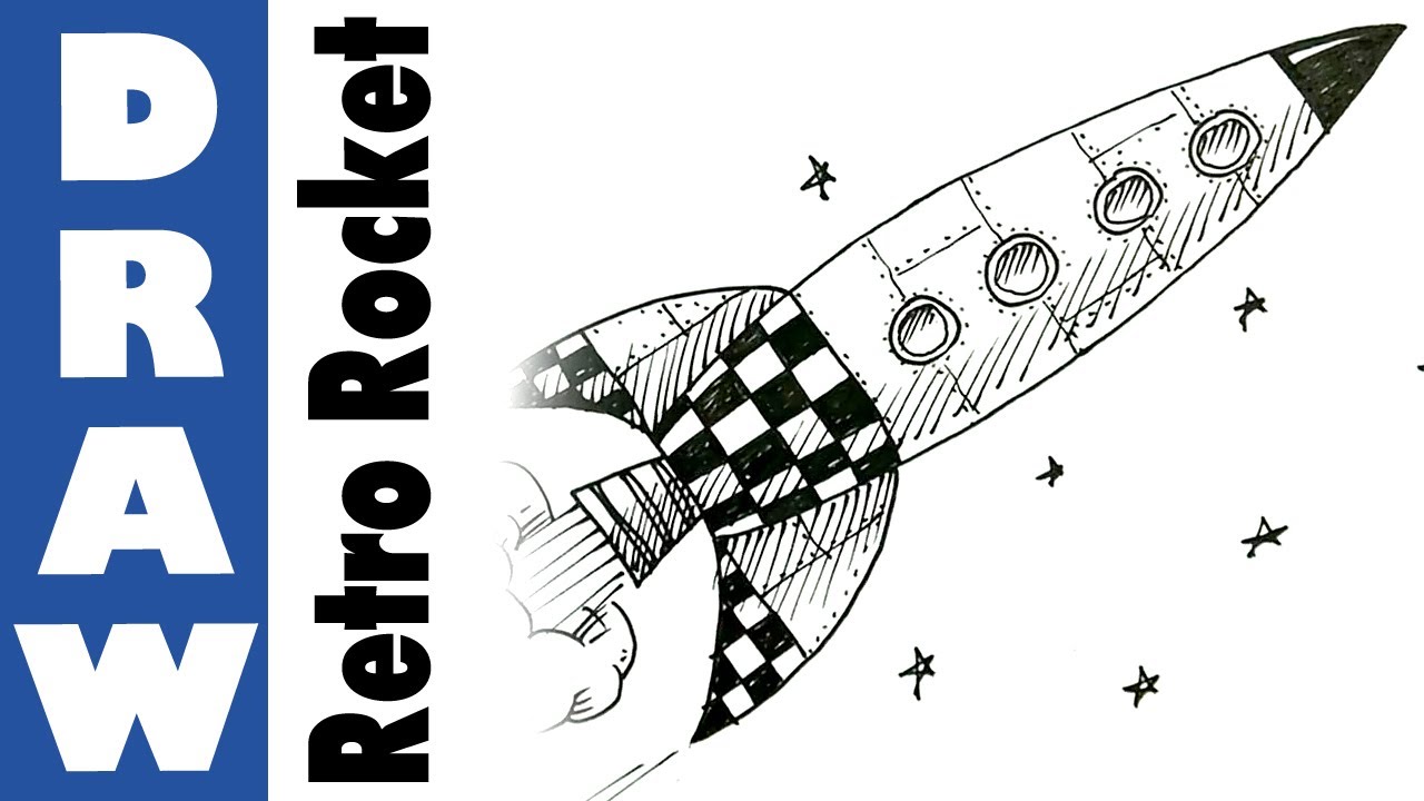 1280x720 How To Draw A Retro Space Rocket
