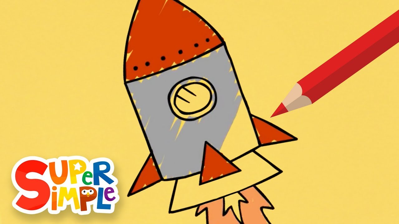 1280x720 How To Draw And Color A Rocket + More Drawing For Kids Watch