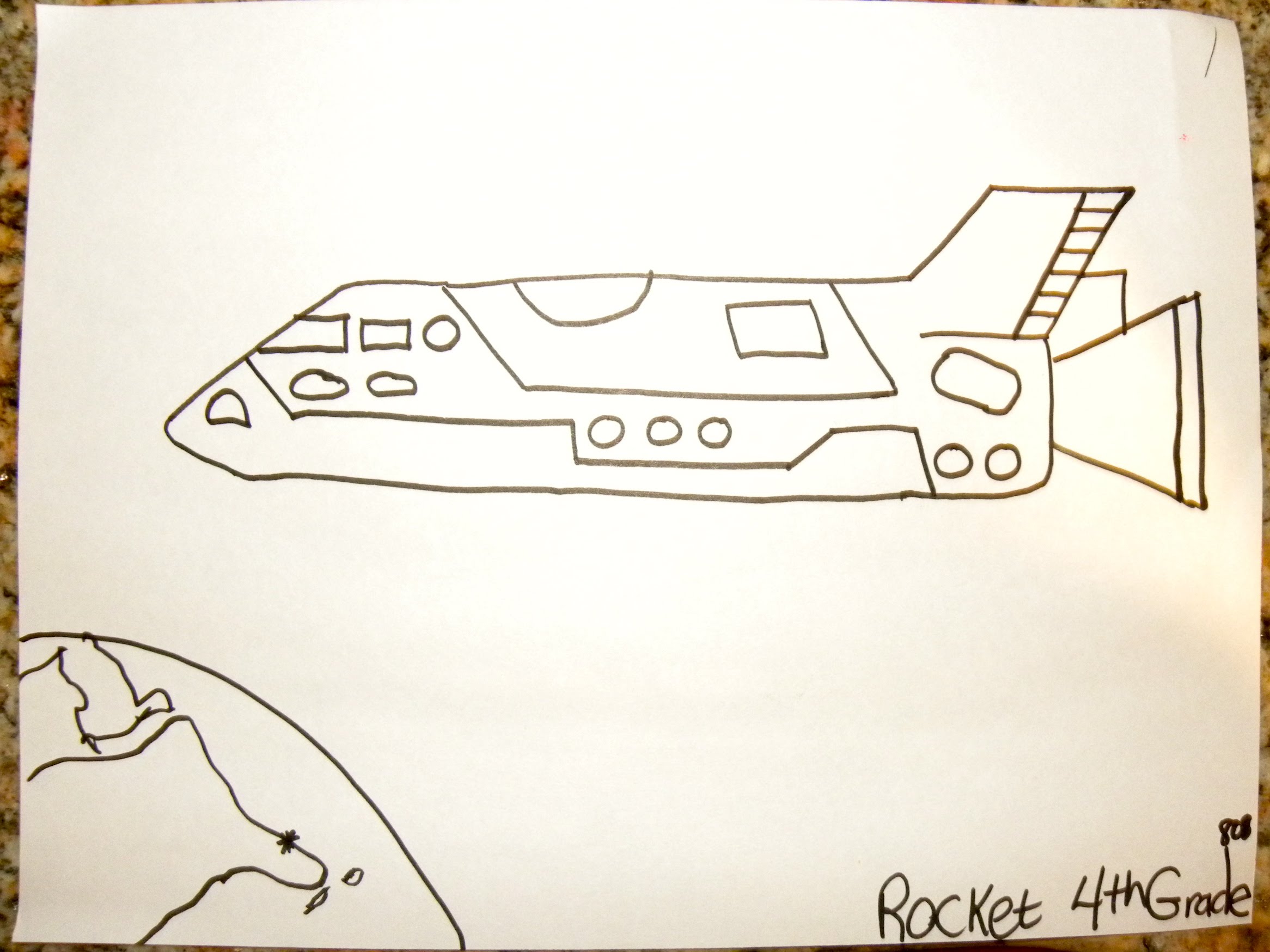 2332x1749 Kids Can Draw Space Rocket