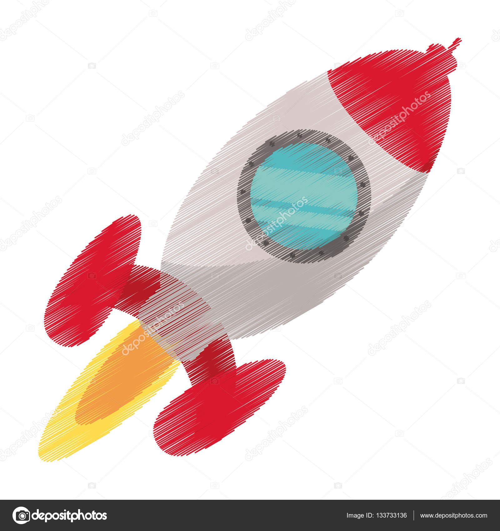 1600x1700 Drawing Rocket Startup Launching Stock Vector Jemastock