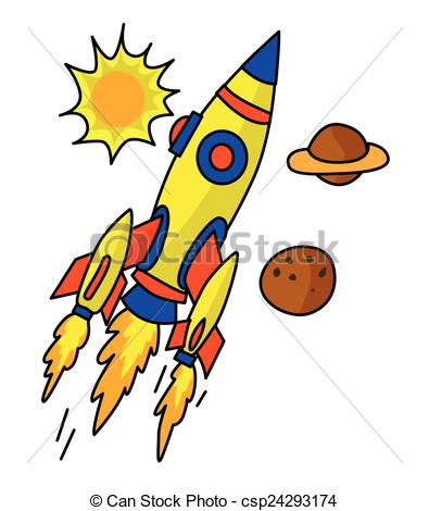 395x470 Rocket Ship Vectors Illustration