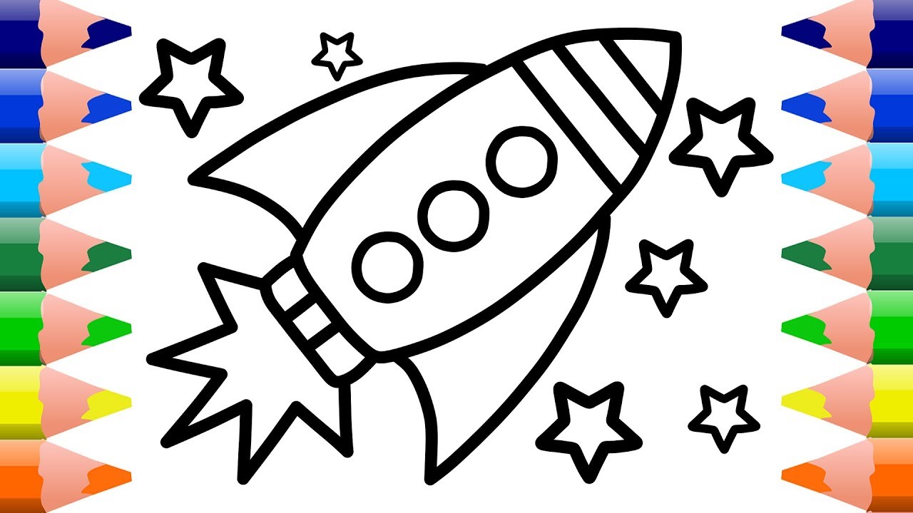 1280x720 Rocket Ship Coloring Pages For Kids How To Draw Spaceships