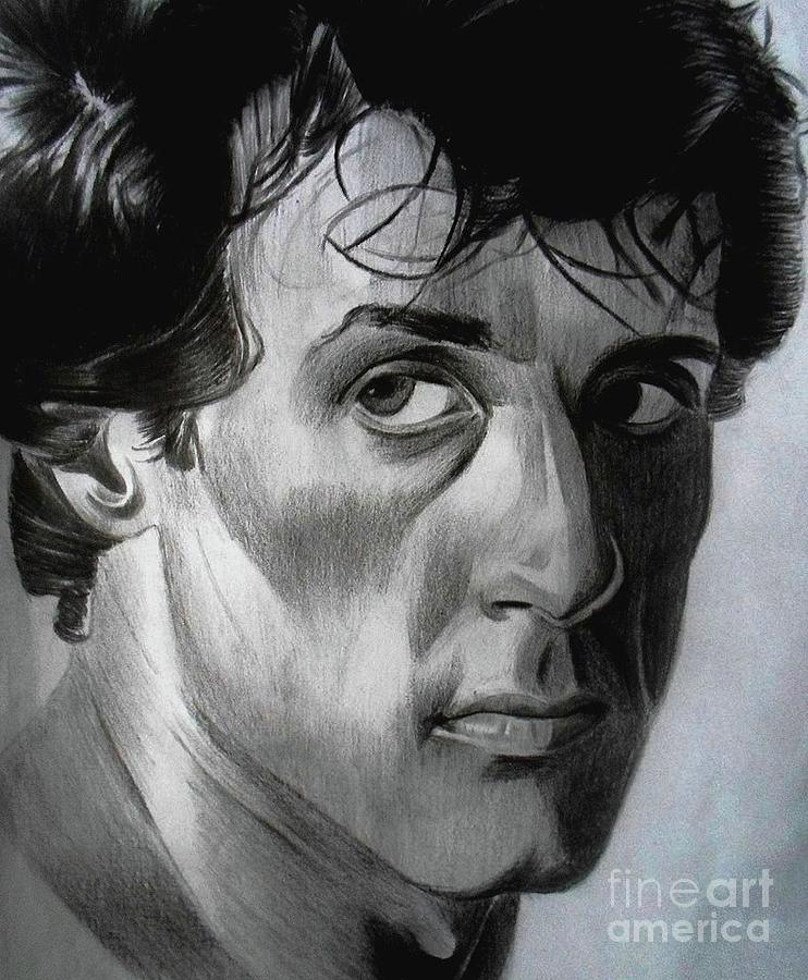 742x900 Stallone As Rocky Balboa Drawing By William Mckay