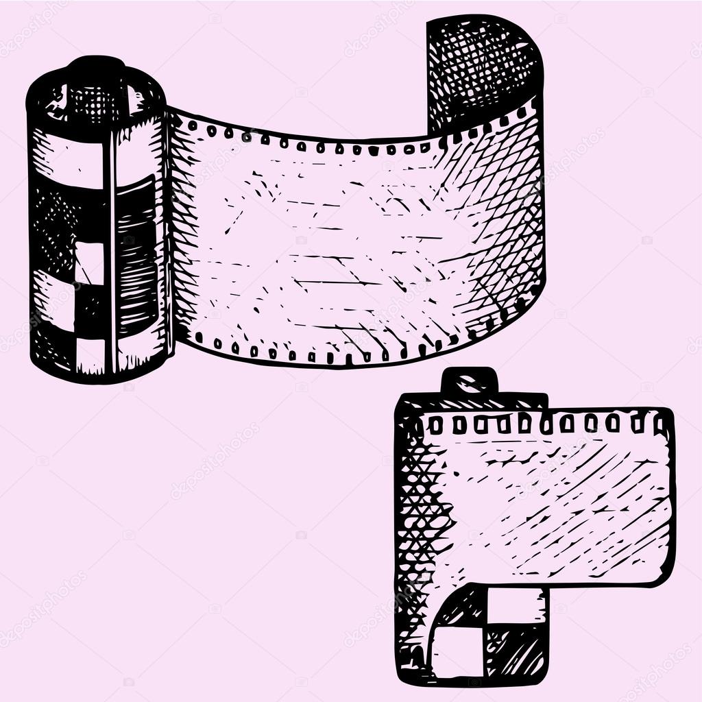 1024x1024 Photo Film In Cartridge, Camera Film Roll Stock Vector